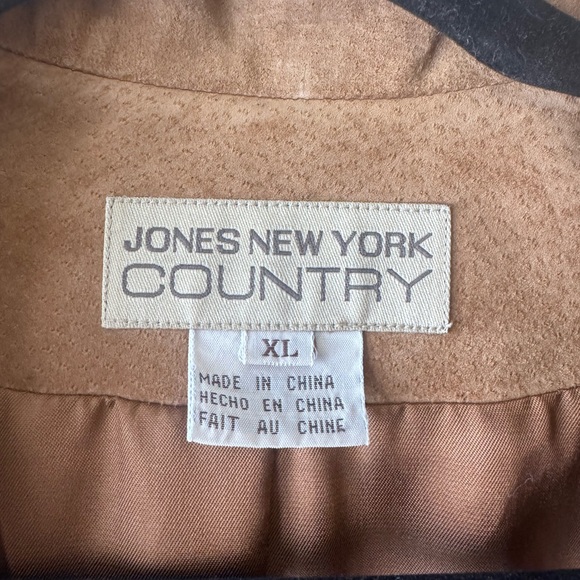 Jones New York Tan Suede Jacket XL - Picture 2 of 4